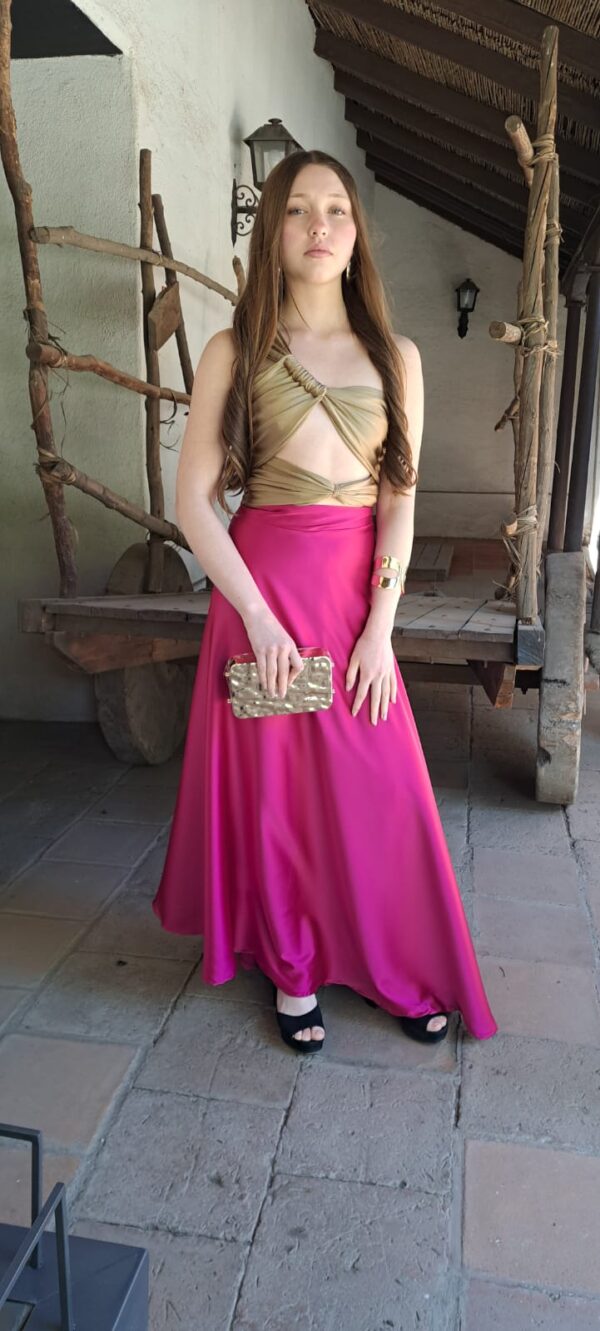 Falda envolvente Fucsia Seda
