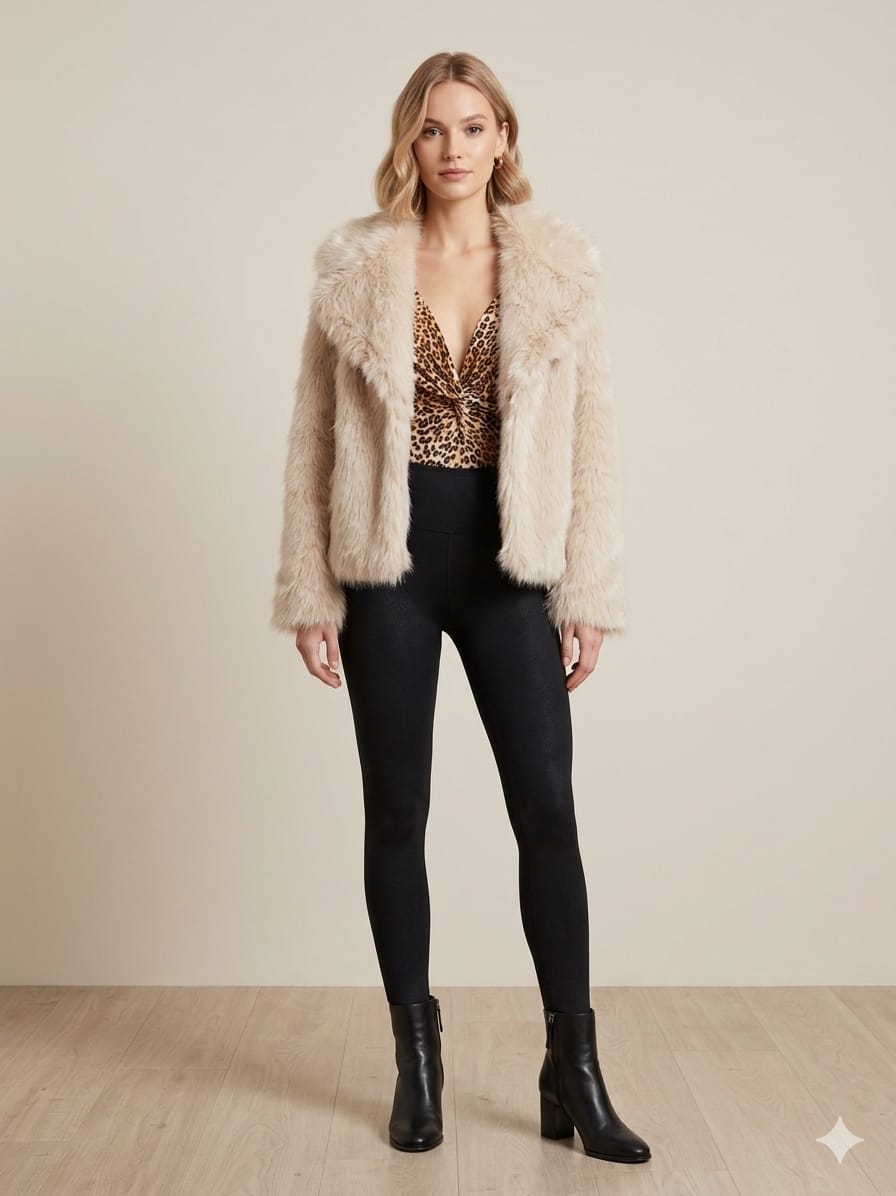 Chaqueta peluda beige 1 Chaqueta peluda beige