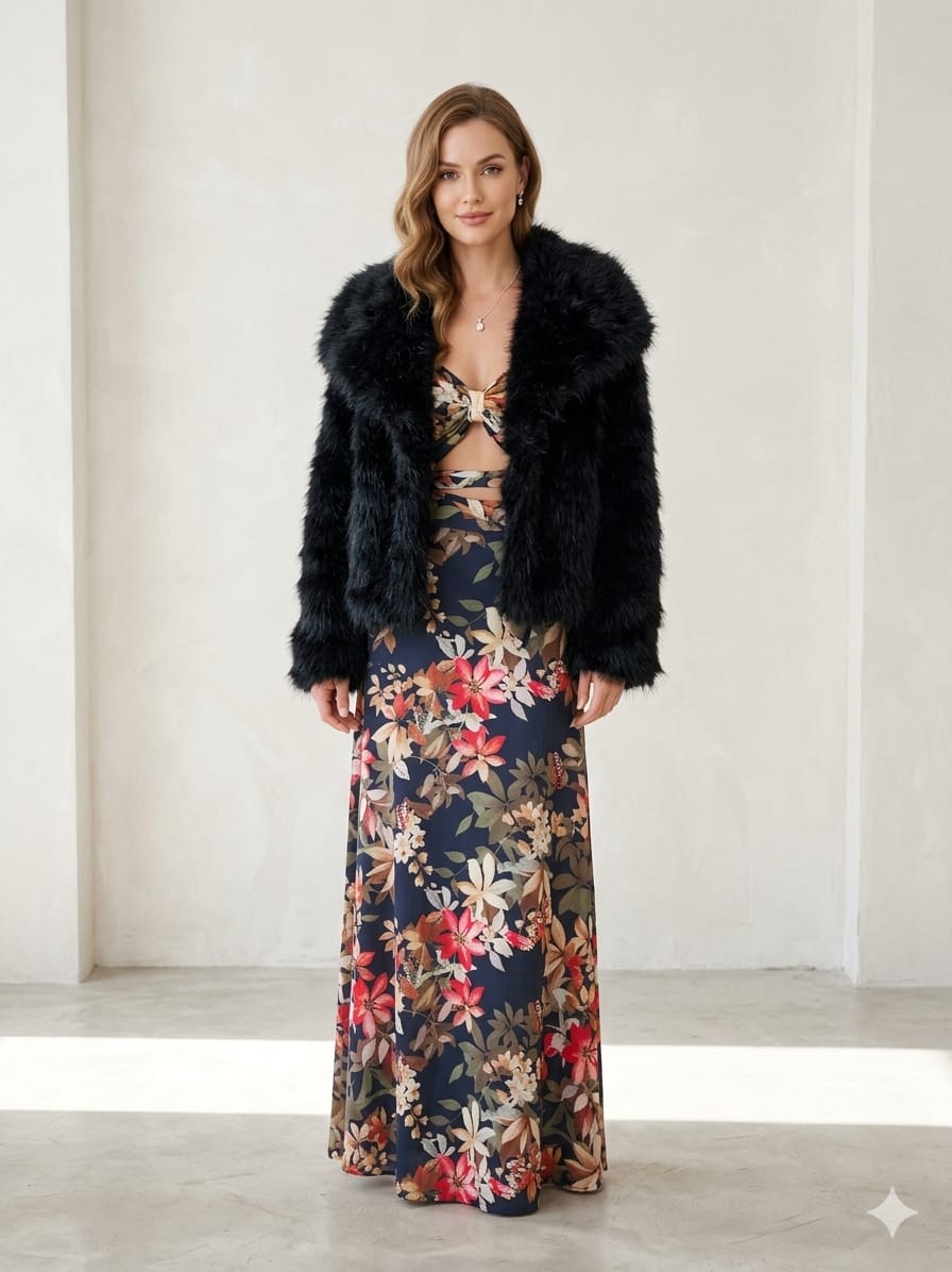 Chaqueta peluda Negra 1 Chaqueta peluda Negra