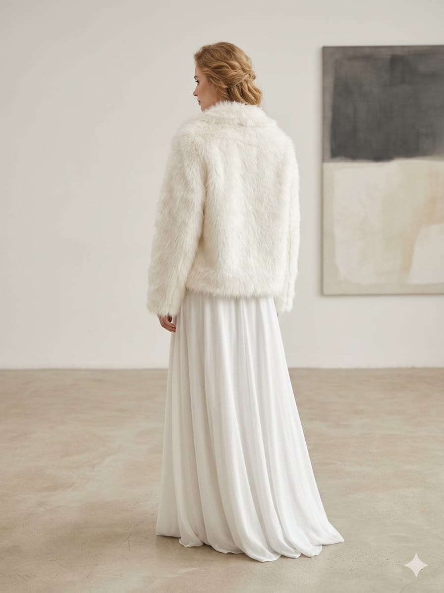 Chaqueta peluda blanca 2 Chaqueta peluda blanca - Imagen 2