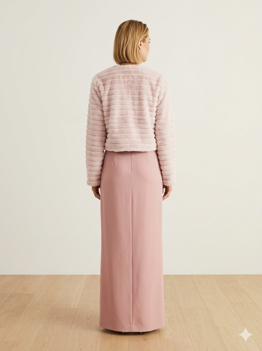 Chaqueta peluda Rosado 2 Chaqueta peluda Rosado - Imagen 2