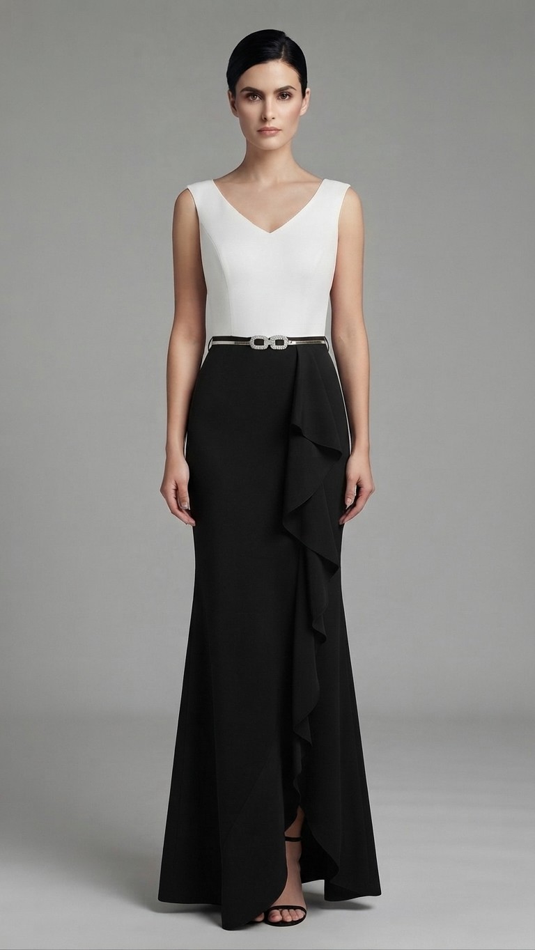Vestido Bicolor Dualidad Glam 1 Vestido Bicolor Dualidad Glam